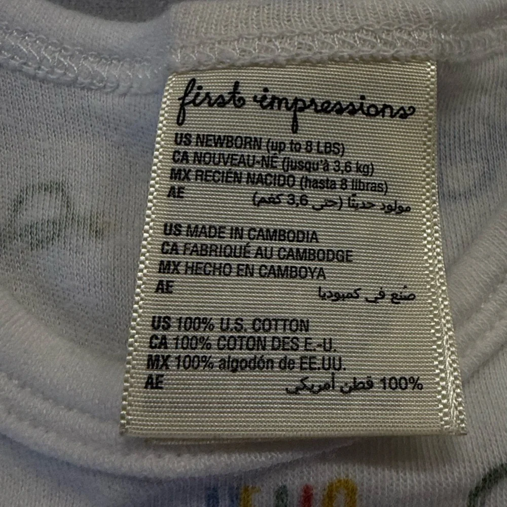 First Impressions Multicolor‎ Baby Onesie